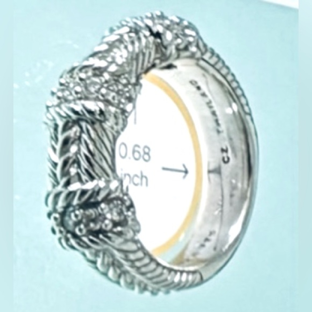 ”Judith Ripka”Cable Band Ring 925 Silver & Zirconias.
⭐️Sale! - Picture 4 of 12